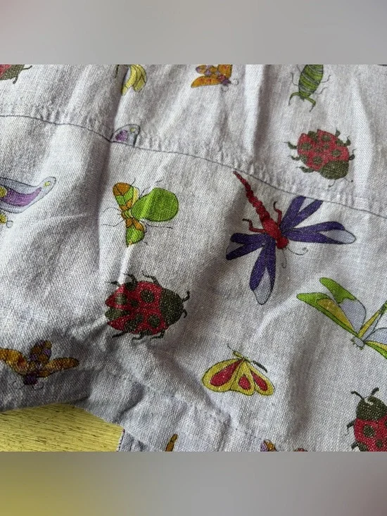 Vintage Purple Linen Blend Bug Patterned Button Up - Picture 12 of 13